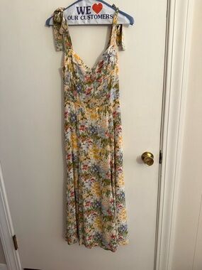 Reformation Floral Tie-Shoulder Maxi Dress in Multi
